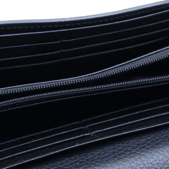 Gucci Interlocking Wallet Card Case Black Leather Gold - Picture 4 of 6